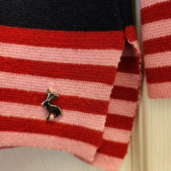 Joules Knitwear Stripped Blue White Pullover Long Sleeve Sweater Woman's 10 - Picture 3 of 5